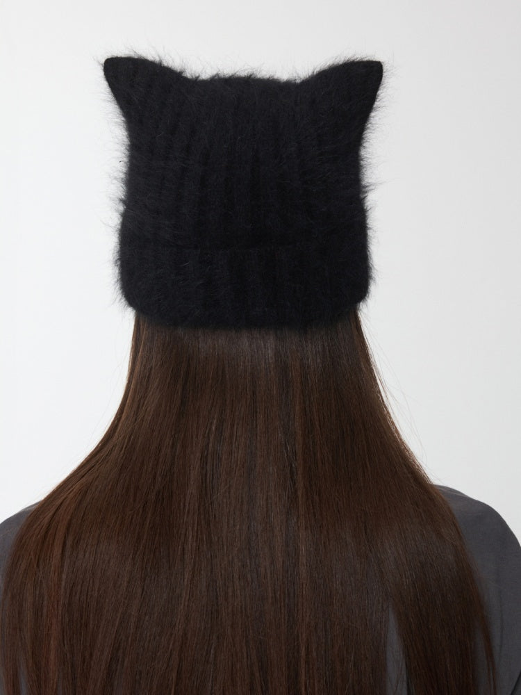 Cat Ears Long Rabbit Fur Solid Color Knitted【s0000014554】