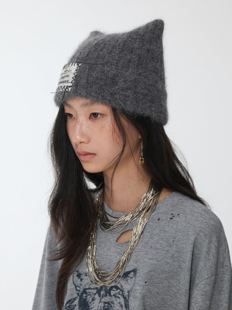 Cat Ears Long Rabbit Fur Solid Color Knitted【s0000014554】