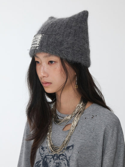 Cat Ears Long Rabbit Fur Solid Color Knitted【s0000014554】