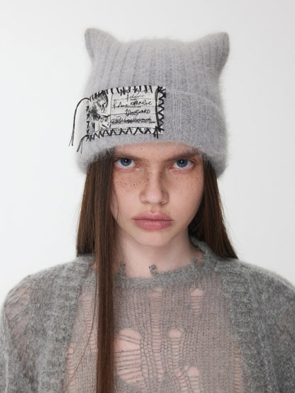 Cat Ears Long Rabbit Fur Solid Color Knitted【s0000014554】