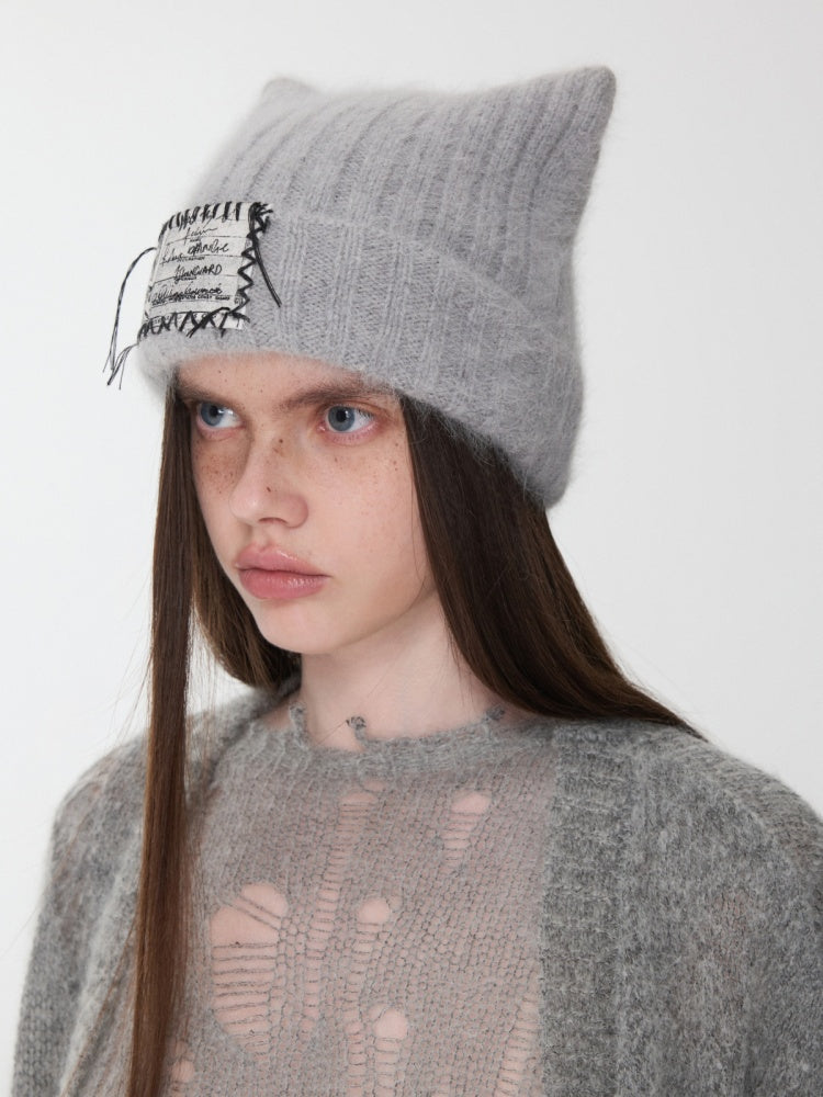 Cat Ears Long Rabbit Fur Solid Color Knitted【s0000014554】