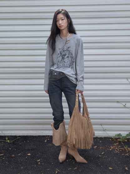 Retro Pleated Washed Three-Dimensional Cat Whisker Low-Waisted Slim Design Scimitar Jeans【s0000014560】