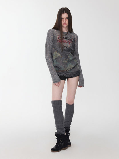 Camouflage Lace Patchwork Hot Diamond V-Neck Camisole【s0000014579】