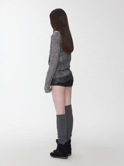 Camouflage Lace Patchwork Hot Diamond V-Neck Camisole【s0000014579】