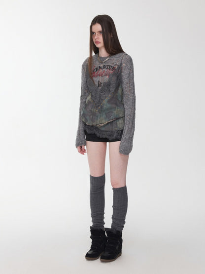 Camouflage Lace Patchwork Hot Diamond V-Neck Camisole【s0000014579】