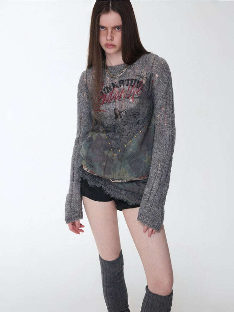 Camouflage Lace Patchwork Hot Diamond V-Neck Camisole【s0000014579】