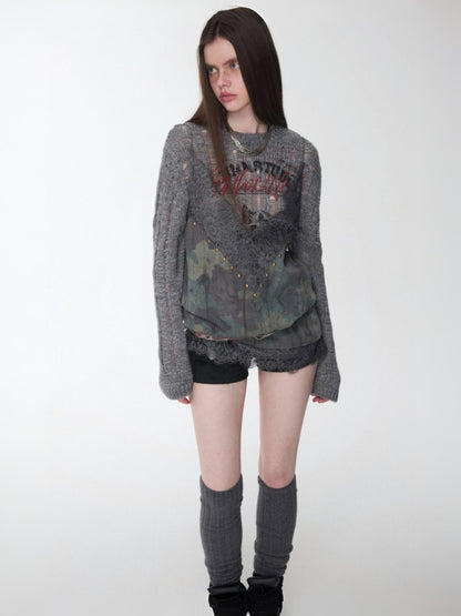 Camouflage Lace Patchwork Hot Diamond V-Neck Camisole【s0000014579】