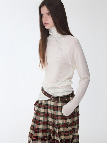 Basic Turtle Neck Hot Diamond Raglan Sleeve Base Shirt Inner & Outer Skinny Long-Sleeved Tops【s0000014582】