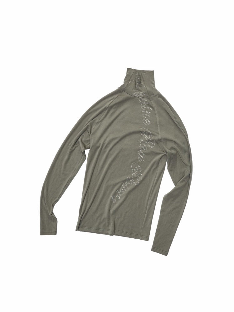 Basic Turtle Neck Hot Diamond Raglan Sleeve Base Shirt Inner & Outer Skinny Long-Sleeved Tops【s0000014582】