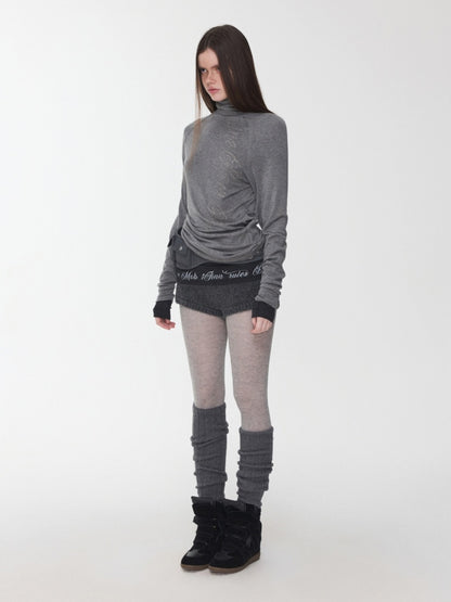 Basic Turtle Neck Hot Diamond Raglan Sleeve Base Shirt Inner & Outer Skinny Long-Sleeved Tops【s0000014582】