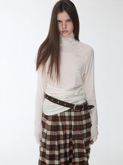Basic Turtle Neck Hot Diamond Raglan Sleeve Base Shirt Inner & Outer Skinny Long-Sleeved Tops【s0000014582】