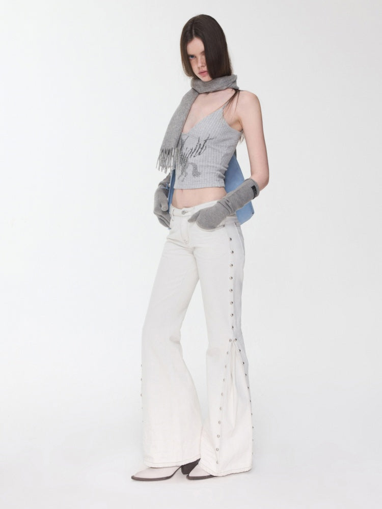Knight Horse Hot Diamond Print Cable Knitted Suspender Female Hot Girl Sexy Short Slimming Top【s0000014585】
