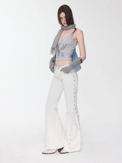 Knight Horse Hot Diamond Print Cable Knitted Suspender Female Hot Girl Sexy Short Slimming Top【s0000014585】