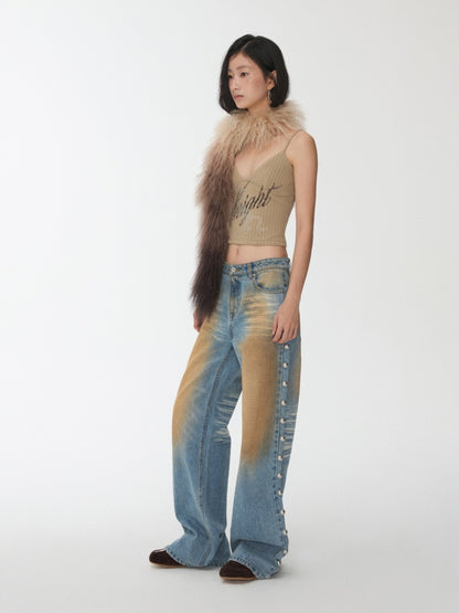 Knight Horse Hot Diamond Print Cable Knitted Suspender Female Hot Girl Sexy Short Slimming Top【s0000014585】