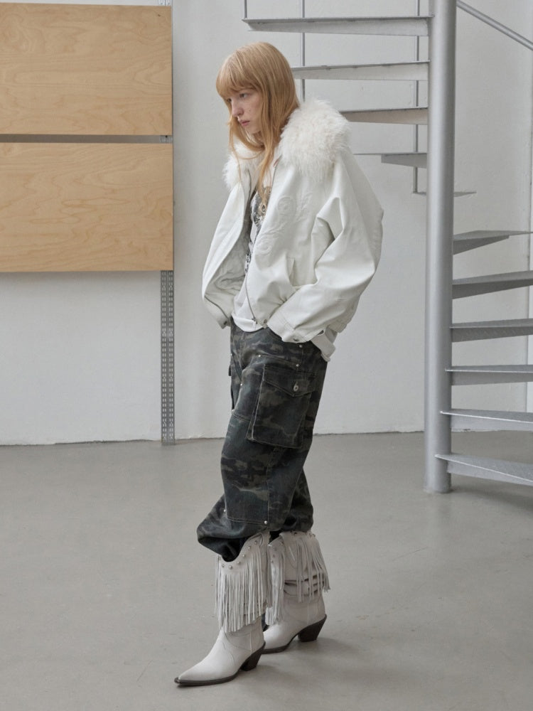 American Vintage Camouflage Washed Workwear Wide-Leg Pants Multi-Pocket Design Versatile Slacks【s0000014586】