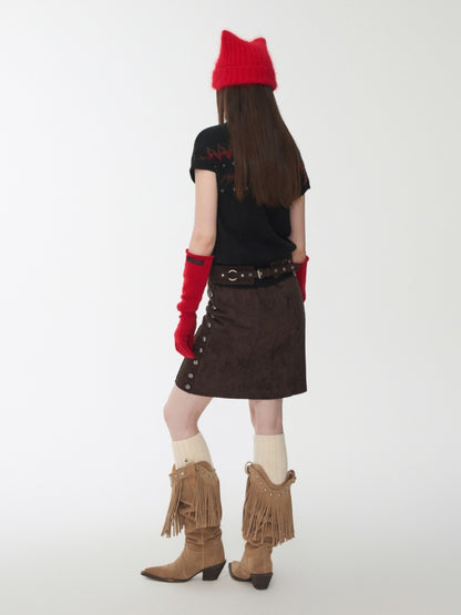 Fair Isle Pony Pullover Knit Turtle Neck Jacquard Short Sleeve Sweater Layered Top【s0000014591】