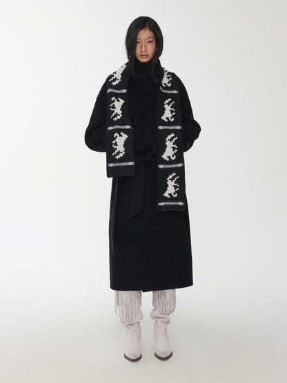 Fair Island Vintage Pony Jacquard Knitted Small Warm Versatile Scarf【s0000014594】