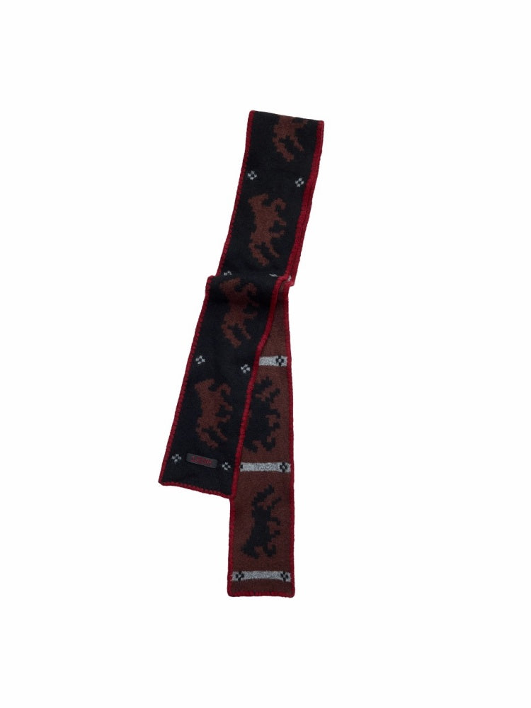 Fair Island Vintage Pony Jacquard Knitted Small Warm Versatile Scarf【s0000014594】