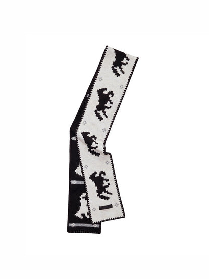 Fair Island Vintage Pony Jacquard Knitted Small Warm Versatile Scarf【s0000014594】