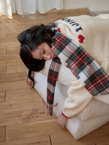 Fair Isle Iceland Wool Jacquard Slanted Shoulder Rough Big Sweater Loose Lazy Knitwear【s0000014596】