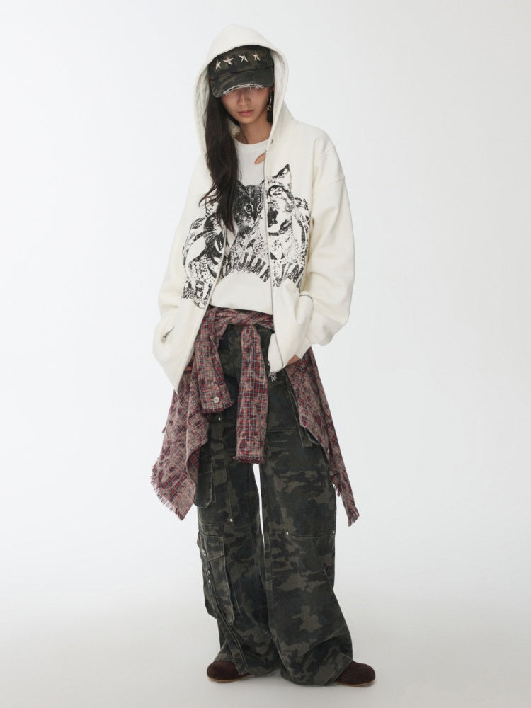 American Vintage Distressed Check Raw Edge Slim Versatile Lapel Shirt Jacket【s0000014604】