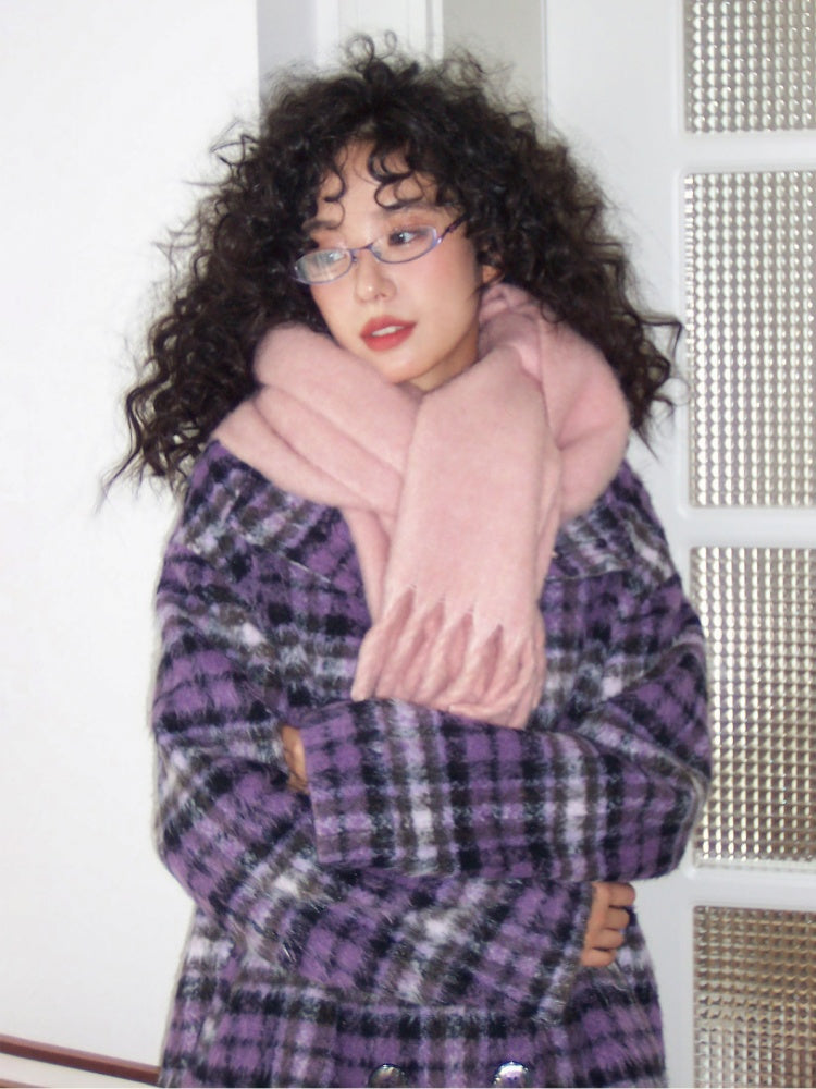 "Misty Velvet" Casual Versatile Solid Color Skin-Friendly Plush Scarf【s0000014718】