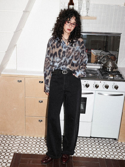 "Mountain Xu" Mid-Rise Slightly Elastic Jeans Look Tall Slim Straight-Legged Pants【s0000014719】