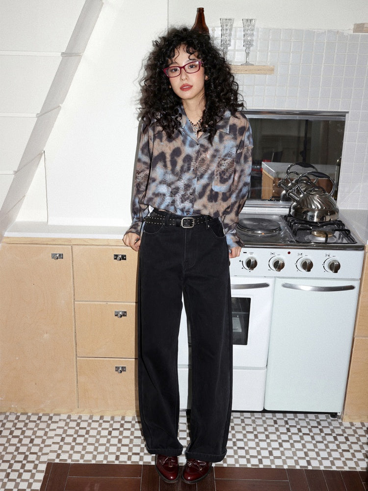 "Mountain Xu" Mid-Rise Slightly Elastic Jeans Look Tall Slim Straight-Legged Pants【s0000014719】