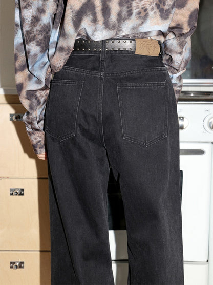 "Mountain Xu" Mid-Rise Slightly Elastic Jeans Look Tall Slim Straight-Legged Pants【s0000014719】
