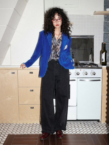 "Mountain Xu" Mid-Rise Slightly Elastic Jeans Look Tall Slim Straight-Legged Pants【s0000014719】