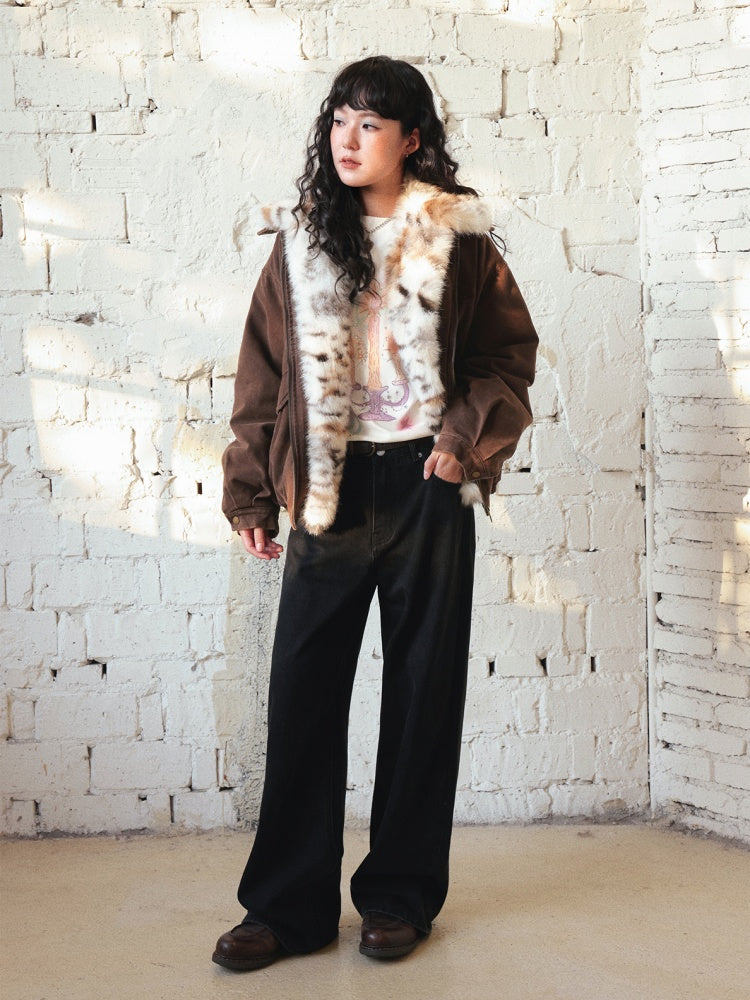 "Mountain Xu" Mid-Rise Slightly Elastic Jeans Look Tall Slim Straight-Legged Pants【s0000014719】