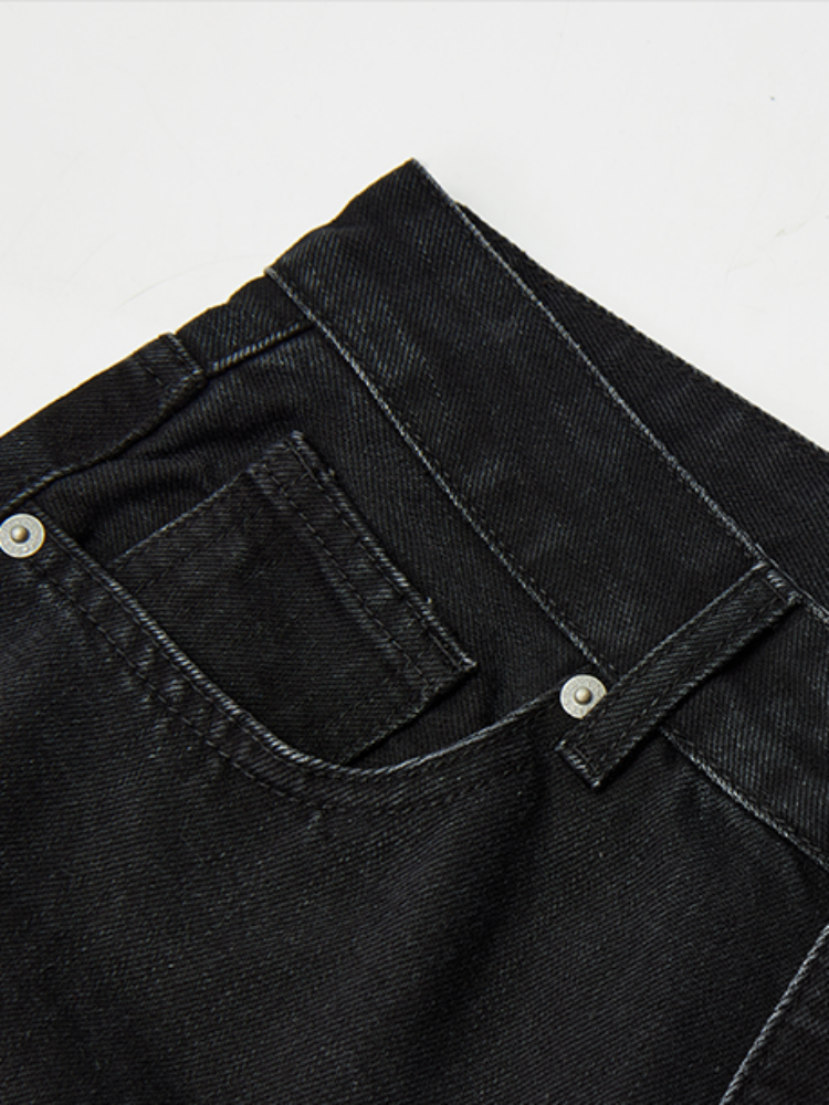 "Mountain Xu" Mid-Rise Slightly Elastic Jeans Look Tall Slim Straight-Legged Pants【s0000014719】