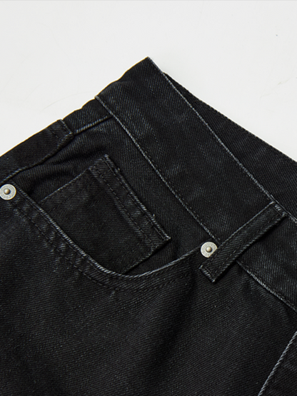 "Mountain Xu" Mid-Rise Slightly Elastic Jeans Look Tall Slim Straight-Legged Pants【s0000014719】