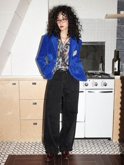 "Mountain Xu" Mid-Rise Slightly Elastic Jeans Look Tall Slim Straight-Legged Pants【s0000014719】