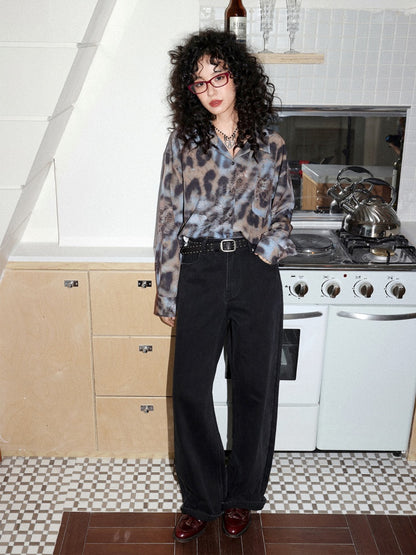 "Mountain Xu" Mid-Rise Slightly Elastic Jeans Look Tall Slim Straight-Legged Pants【s0000014719】