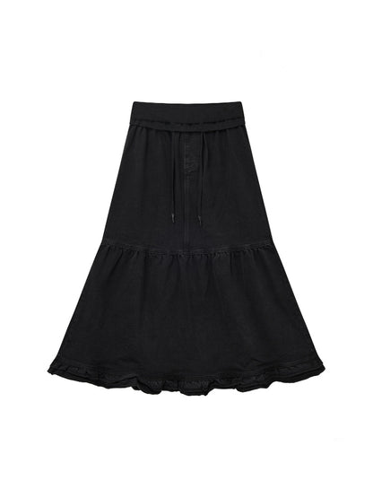 "Song Of The Night" Retro Denim Skirt Lace Design Looks Gentle Thin Covers The Crotch【s0000014721】