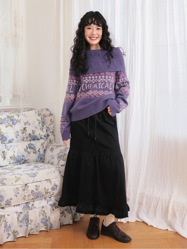 "Song Of The Night" Retro Denim Skirt Lace Design Looks Gentle Thin Covers The Crotch【s0000014721】