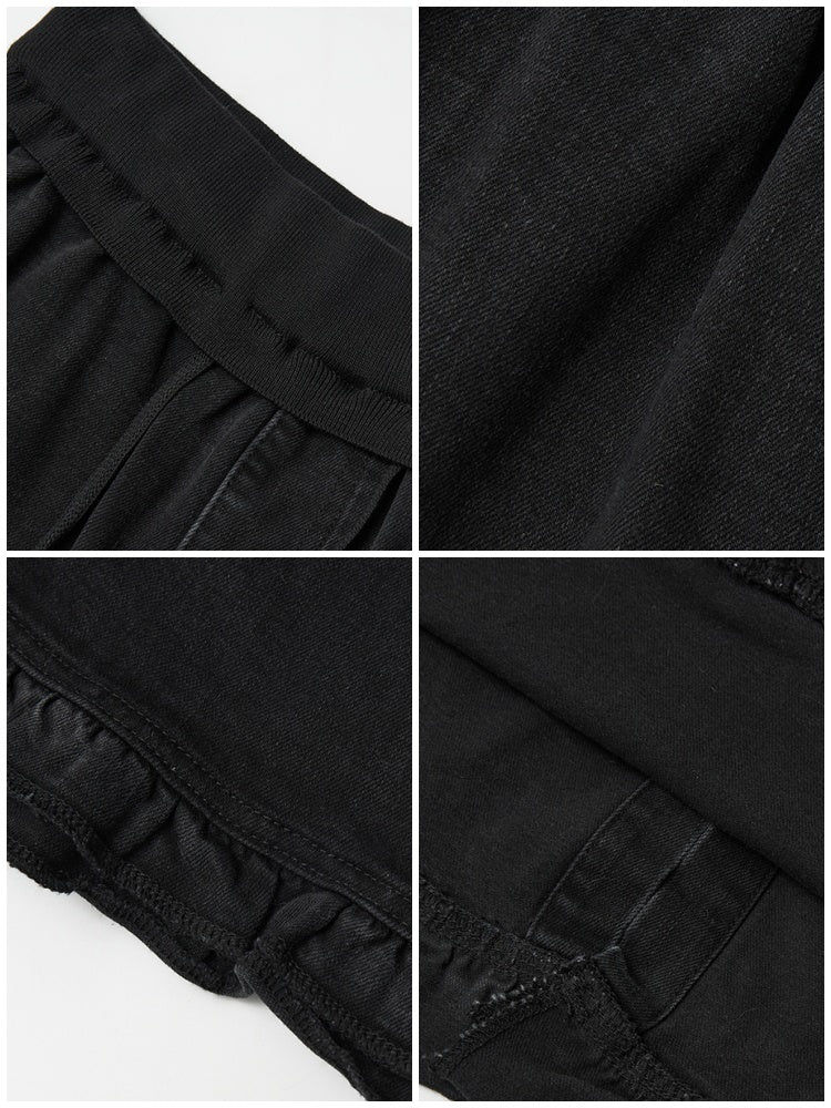 "Song Of The Night" Retro Denim Skirt Lace Design Looks Gentle Thin Covers The Crotch【s0000014721】