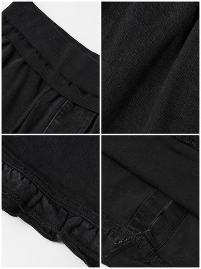 "Song Of The Night" Retro Denim Skirt Lace Design Looks Gentle Thin Covers The Crotch【s0000014721】