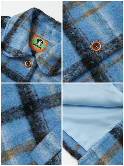 "Love Letter" Plaid Woolen Mid-Length Coat Jacket【s0000014722】