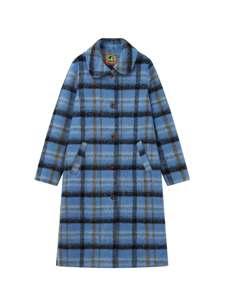 "Love Letter" Plaid Woolen Mid-Length Coat Jacket【s0000014722】