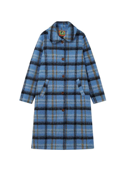 "Love Letter" Plaid Woolen Mid-Length Coat Jacket【s0000014722】