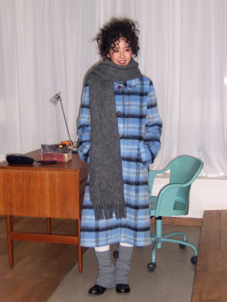 "Love Letter" Plaid Woolen Mid-Length Coat Jacket【s0000014722】