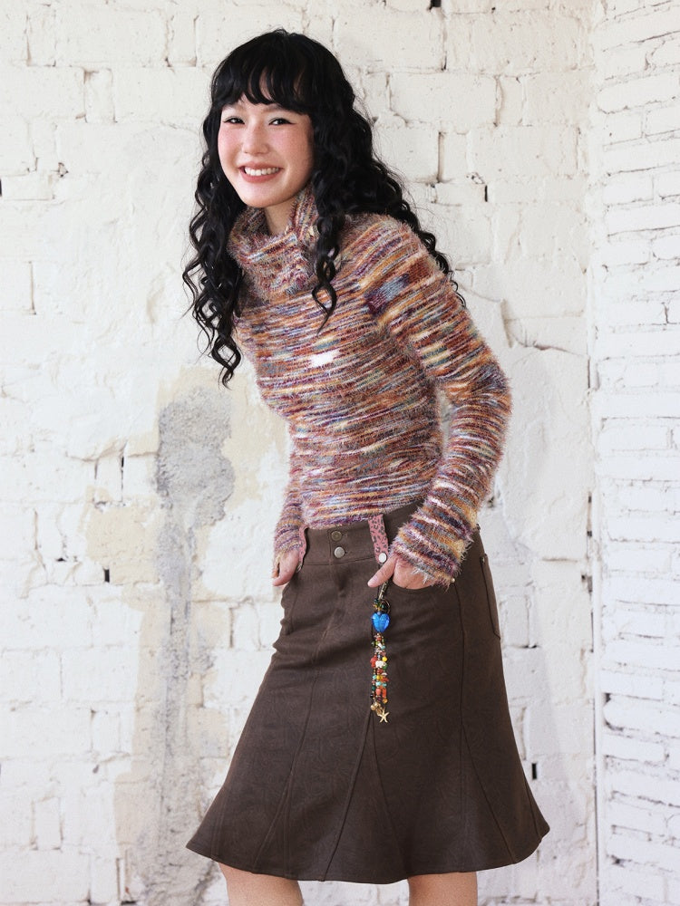 "Seven-Point Tone" Suede Mermaid Skirt Elegant High-End Retro Slimming【s0000014723】