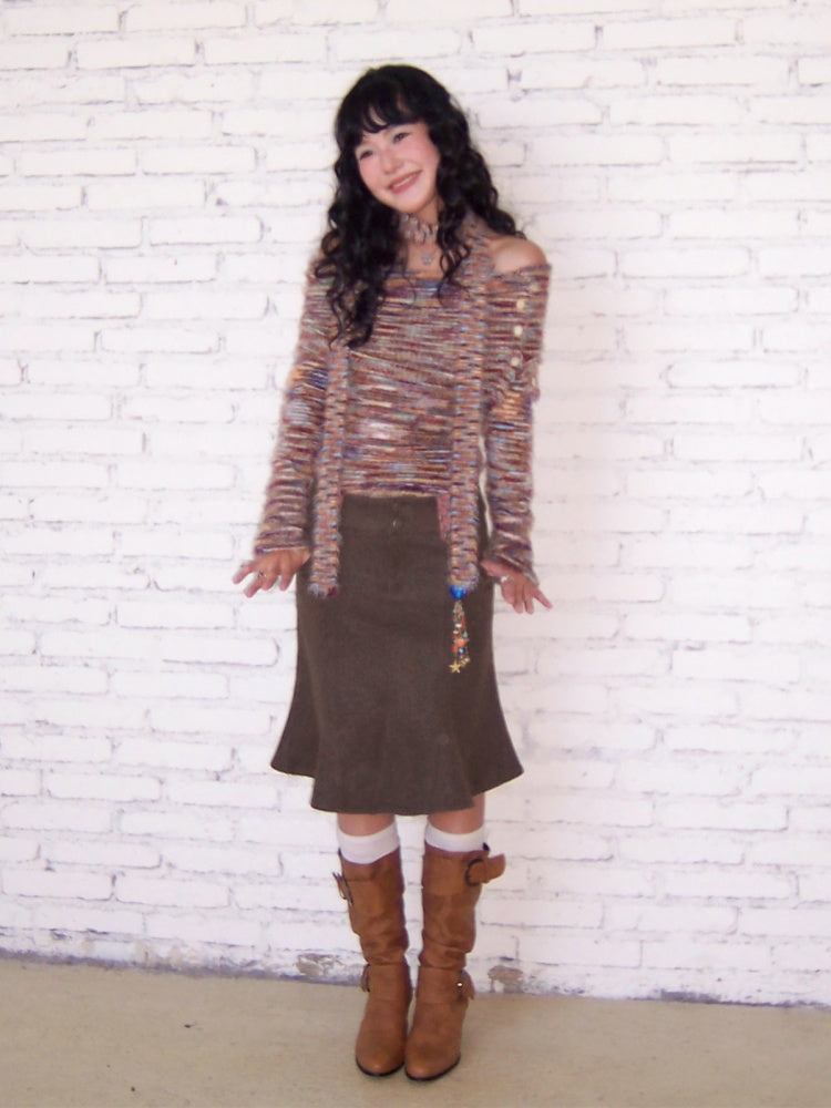 "Seven-Point Tone" Suede Mermaid Skirt Elegant High-End Retro Slimming【s0000014723】
