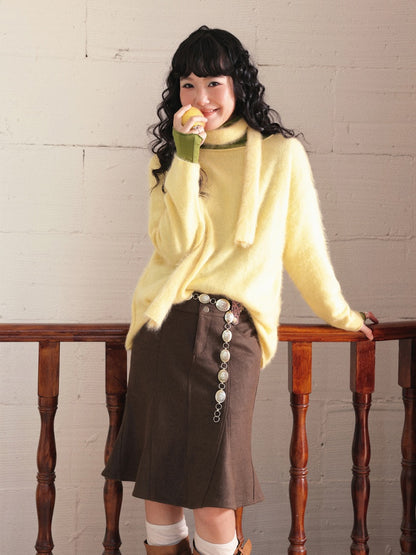 "Seven-Point Tone" Suede Mermaid Skirt Elegant High-End Retro Slimming【s0000014723】