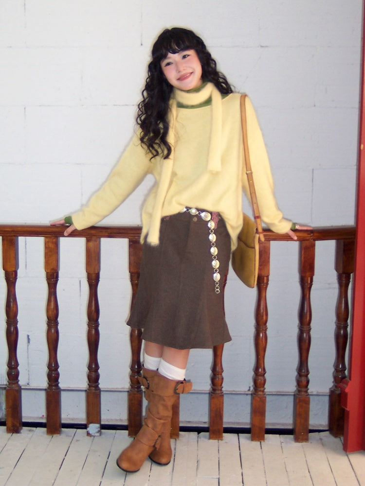 "Seven-Point Tone" Suede Mermaid Skirt Elegant High-End Retro Slimming【s0000014723】