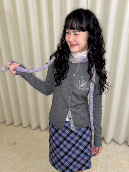 "Kitten Wednesday" Patchwork Cardigan【s0000014725】