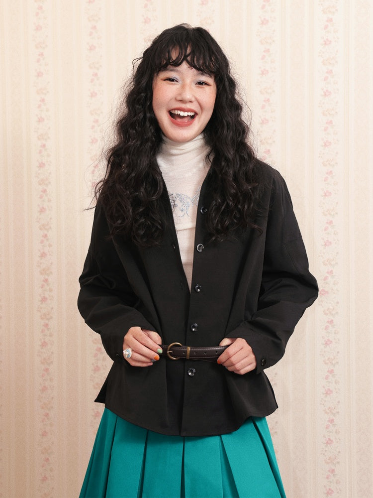 "Twilight Secret Words" Dropped Shoulder Long-Sleeved Shirt【s0000014726】