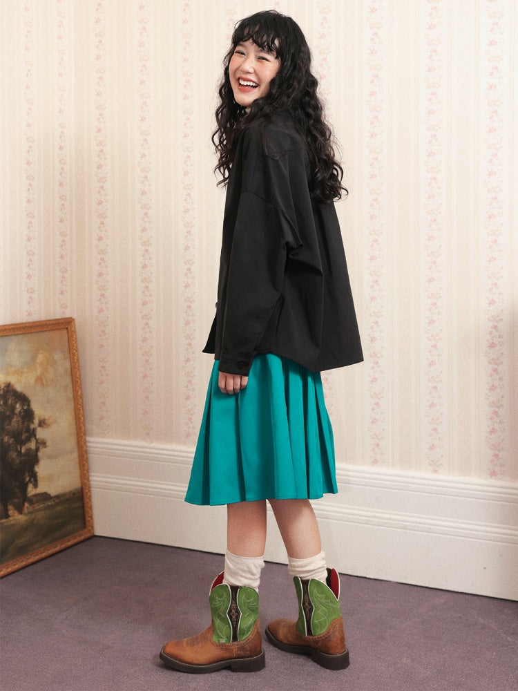 "Twilight Secret Words" Dropped Shoulder Long-Sleeved Shirt【s0000014726】